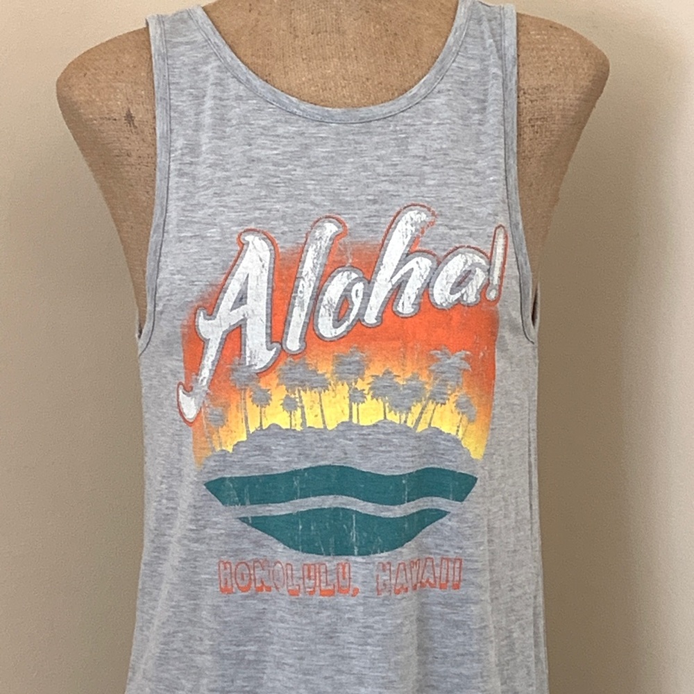 Gray Tropical Swimsuit Cover Up Summer Dress SO Women's Size Small